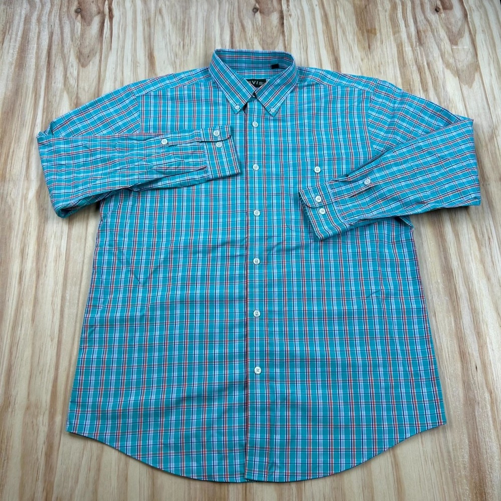Orvis Shirt Men's L Multicolor Plaid 100% Cotton Long Sleeve Button-UP‎ Classic